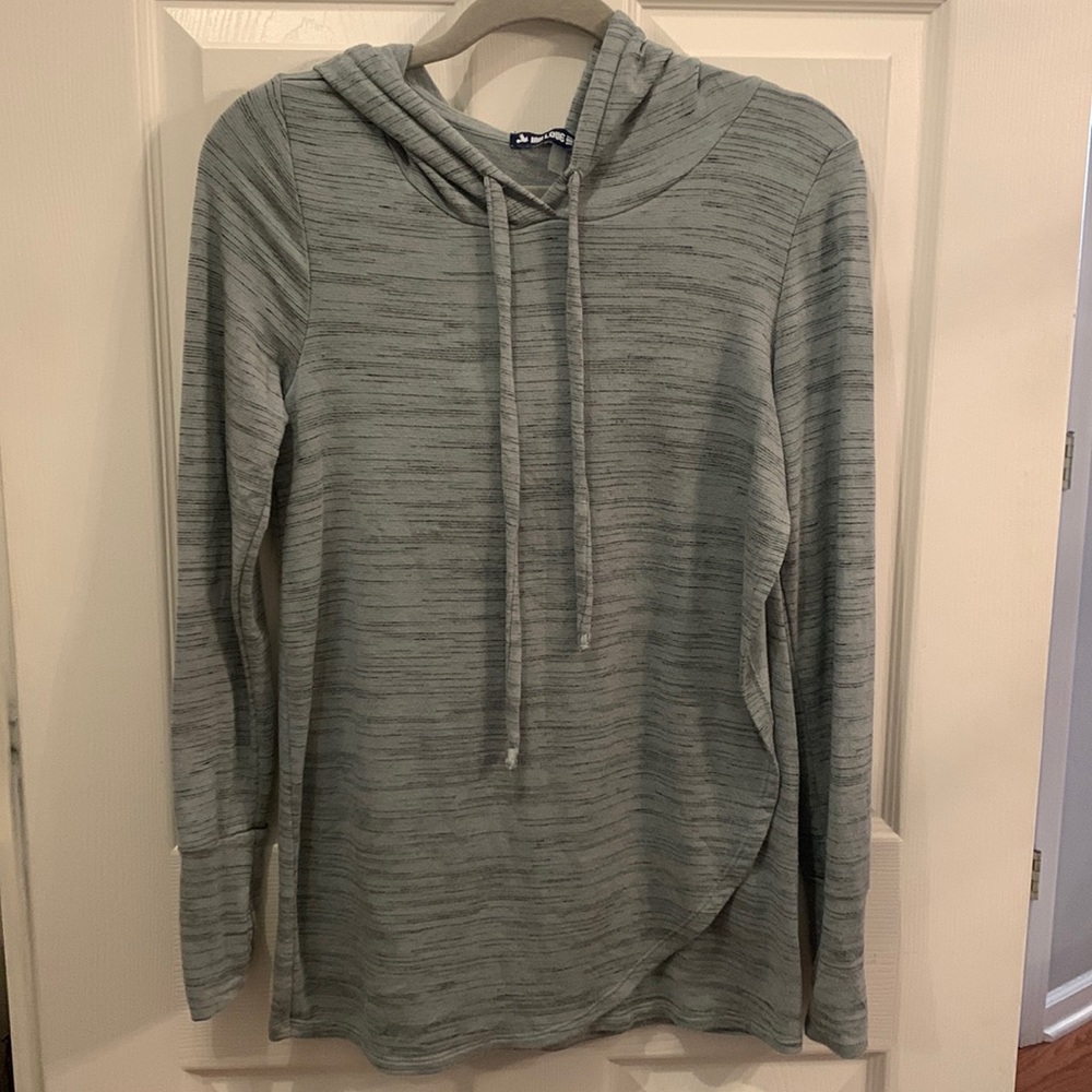 Ink Love and Peace tunic hoodie with crossover paneling - Size S.